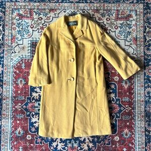 VTG 60s CASHMERE Goldenrod Yellow Peacoat